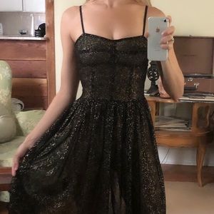 H&M black and gold glitter dress NWT